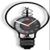 12 Inch Wall Clock Light Bulb Design Vinyl Record Wall Clock Incandescent Living Room Industrial Decor Modern Silent Quartz Watch view 1