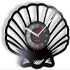 12 Inch Wall Clock Sea Shell Waterside Vinyl Record Wall Clock Mollusks Nautical Home Decor Coastal Artwork Beach House Decorative Clock Watch view 1