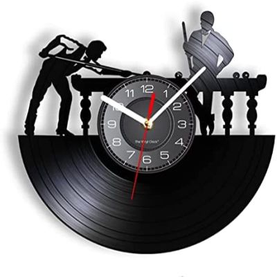 12 Inch Wall Clock Billiards Player Wall Sign Personalised Wall Clock Unique Pool Billiards Snooker Room Decor Vinyl Record Clock Gift