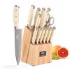 Knife Set, 14 Pieces Damascus Kitchen Knife Set with Block, ABS Ergonomic Handle for Chef Knife Set, Knife Sharpener and Kitchen Shears, Knife Block Set for Chopping, Slicing & Cutting view 1