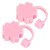 2 Pcs Straw Covers Silicone Straw Caps Lids for Home Office (Pink) view 1