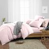 British Linen's - 100% Egyptian Cotton Duvet Cover Set, 3 Piece Luxury Soft Comforter Bedding Set with Zipper Closure & 400 Thread Count Quilt Cover Sets - Pink Solid, Twin. view 2