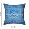 Infinite Tradition Ethnic Brocade Sofa Throw Pillow Cover Silk 16x16 Set of 2 Turquoise Gold Jacquard Weave Home Decor Elephant Pattern Square Cushion Covers view 2