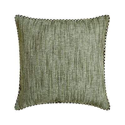 The HomeCentric Decorative Sage & Beige 22"x22" (55x55 cm) Throw Pillows, Jute Lace & Moroccan Throw Pillows for Couch, Solid Pattern Contemporary Easter - Sage Jute