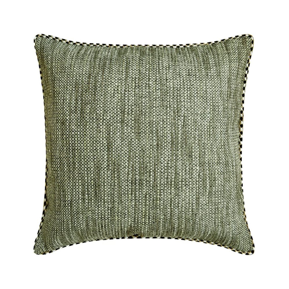 The HomeCentric Decorative Sage & Beige 22"x22" (55x55 cm) Throw Pillows, Jute Lace & Moroccan Throw Pillows for Couch, Solid Pattern Contemporary Easter - Sage Jute