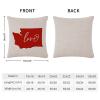 Washington State Red Love Valentine's Day Throw Pillow Covers 20x20 Long Distance Relationship Map Farmhouse Pillow Case Cotton Linen for Couch Sofa Home Valentines Day Decorations view 2