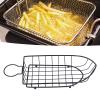 Fry Basket, Stainless Steel Boat Shape Non-Stick Oven Mesh Baking Tray Chips Crisp Basket Tool for Kitchen Snacks view 3