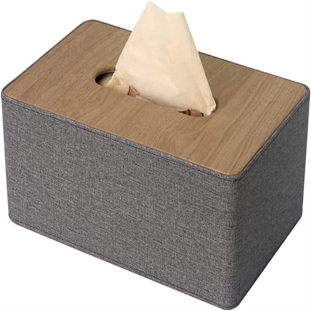 Household Tissue box Tissue box Cover Rectangular Sealed Tissue box Holder Desktop Leather Home Living Room Car Napkin Pumping Paper Storage Box Tissue box Holder Tissue box (Size : Large)