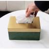 Tissue box High-end Light Luxury Tissue box Metal Leather Simple Tissue box Cover for Home Living Room Dining Table Tissue box Holder Household Tissue box view 2