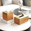 Tissue box High-end Light Luxury Tissue box Metal Leather Simple Tissue box Cover for Home Living Room Dining Table Tissue box Holder Household Tissue box view 4