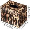 Household Decoration Tissue box Tissue box Fashion Leopard Tissue box Cover High-end Leather Tissue box Desktop Decoration for Home Living Room Dressing Table Office Car Desktop/Car Tissue Storage Box view 4