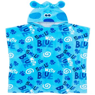 Blues Clues and You Kids Towel Poncho | Boys & Girls Blue Cartoon Bath Towel with 3D Ears | Puppy Swimwear Changing Robe