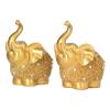 1Pair Gold Feng Shui Elephant Animal Statues Resin Good Luck Elephant Statues Elephant Figurine Statue Decor Home Table Decoration Craft Ornament(3.9 x 3.5 x 5.5in) view 1