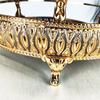 10 Inches 26cm Gold Round Mirror Cake Stand Cupcake Stands Metal Pedestal Holder with Crystals, Party Dessert Cheese Display Plate for Wedding Party Birthday Baby Shower Celebration Home Decoration view 4