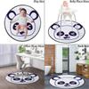 Anime Chair Mat for Hardwood Floor Noise Cancelling Gaming Chair Mat Round Anti-Slip Office Chair Mat for Home Office Gaming Room Cartoon Smiling Panda Animal,White and Black Diameter 43.3 in view 2