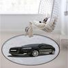 Car Designed Round Carpet Playmat - Play Learn and Have Fun Safely,Crawling Mat, Educational Soft Rug, Shower/Birthday Gift, Cars Classical Retro Vehicle,Black White Grey Diameter 60 in view 3