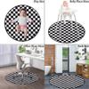 Checkered Gaming Chair Mat Round Floor Mats for Office Chair Computer Gaming Desk Mat for Rolling Chair Non-Slip Gaming Rug Checkers Game Geometric Grid Style,White Charcoal Diameter 43.3 in view 2