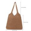 ENBEI Handmade Crochet Shoulder Bag for Women, Foldable and Lightweight Polyester Tote, Stylish & Practical Travel Purse (Sandy brown) view 4