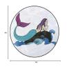 Anime Soft Microfiber Polyester Non-Slip Round Mat/Runner, Plush Water Absorbent Accent Rug for Bathroom Vanity, Bathtub/Shower, Manga Cartoon Style,Blue and White Diameter 60 in view 2