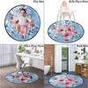 Abstract Round Office Chair Mat for Hardwood Floor Computer Gaming Rolling Chair Mat Floor Protector Mat Desk Rug Modern Romantic Floral Design,Pink Purple Diameter 60 in view 2