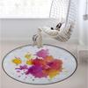 Abstract Round Chair Cushion,Floor mat thickest Chair Cushion, Hardwood Floor Protection mat for Office and Home Computer Chairs, Vibrant Design in Rainbow Colors Stains,Yellow Blue Diameter 47.2 in view 1