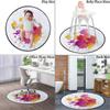 Abstract Round Chair Cushion,Floor mat thickest Chair Cushion, Hardwood Floor Protection mat for Office and Home Computer Chairs, Vibrant Design in Rainbow Colors Stains,Yellow Blue Diameter 47.2 in view 2