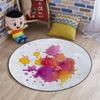 Abstract Round Chair Cushion,Floor mat thickest Chair Cushion, Hardwood Floor Protection mat for Office and Home Computer Chairs, Vibrant Design in Rainbow Colors Stains,Yellow Blue Diameter 47.2 in view 4