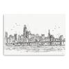 HomeRoots 24" Monochrome City Skyline Sketch Canvas Wall Art view 1