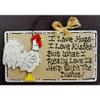 1 Pcs Taupe Rooster Sign Hugs/Kisses/Dishes Kitchen Plaque Wall Hanger Country Chicken Decor view 1