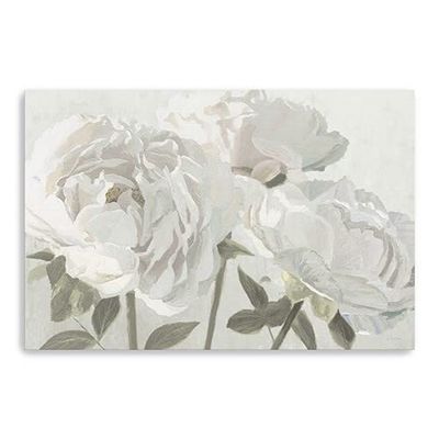 HomeRoots 24" Neutral Flowers in Bloom Canvas Wall Art