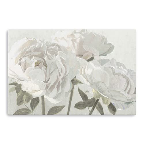 HomeRoots 24" Neutral Flowers in Bloom Canvas Wall Art