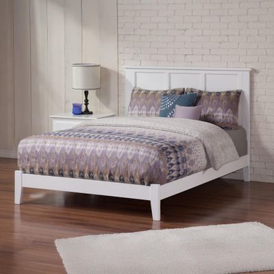 AFI, Madison Full Solid Wood Low Profile Wood Platform Bed, White