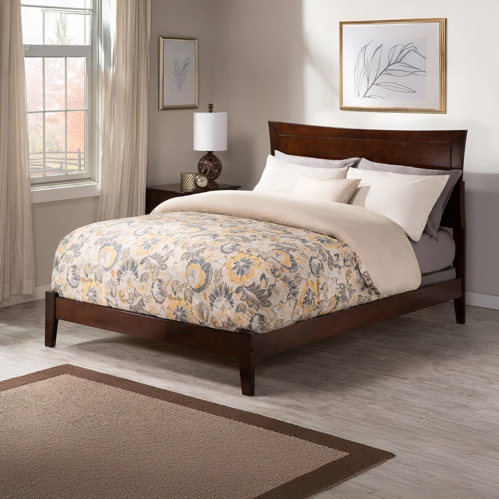 AFI, Metro, Low Profile Wood Platform Bed, Queen, Walnut
