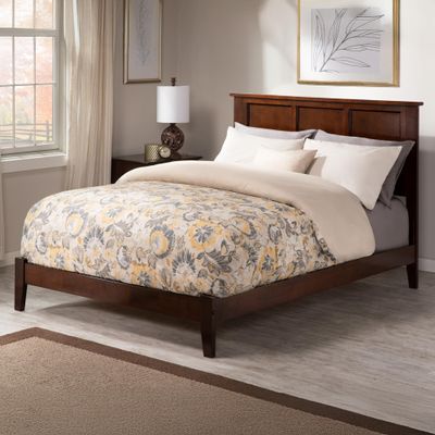AFI, Madison Queen Solid Wood Low Profile Wood Platform Bed, Walnut