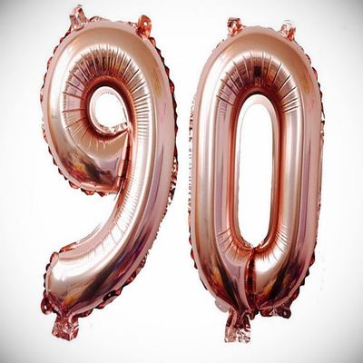 16" 90 Rose Gold Number Balloons 90th Birthday Party Anniversary Foil Balloon Hanging Balloon Bright Color for Wedding Decoration Banner Air Balloon