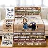 KERAOO Custom Throw Blankets Gift for My Uncle, Uncle Birthday Gift Ideas, Valentine's Christmas Graduation Birthday Gift for Him (for Uncle-02) view 2