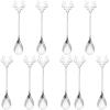 Luxshiny 10pcs Stainless Steel Coffee Spoons, Elk-shaped Christmas Stirring Spoons, Silver Teaspoons for Tea, Dessert, Soup, Mixing, Safe for Kids, 5.5 Inch view 1
