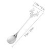 Luxshiny 10pcs Stainless Steel Coffee Spoons, Elk-shaped Christmas Stirring Spoons, Silver Teaspoons for Tea, Dessert, Soup, Mixing, Safe for Kids, 5.5 Inch view 2