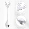Luxshiny 10pcs Stainless Steel Coffee Spoons, Elk-shaped Christmas Stirring Spoons, Silver Teaspoons for Tea, Dessert, Soup, Mixing, Safe for Kids, 5.5 Inch view 3