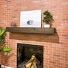 Fireplace Mantel, Rustic, Shelf, Floating Mantle, Real Wood, Beam, URBANDI (Dark Brown, 36Lx6Hx8D) view 2