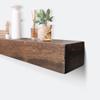 Fireplace Mantel, Rustic, Shelf, Floating Mantle, Real Wood, Beam, URBANDI (Dark Brown, 36Lx6Hx8D) view 3