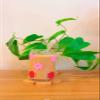 Iced Coffee Glass Cup with Bamboo Lid and Straw | 16oz Beer Can Glass | beer glass Cup | Can Shaped Glass Soda Can Cup | Retro flowers pink and red Glass Cup, Beer Glass Can, Glass Coffee Cup view 3