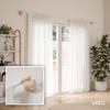 Umbra Bellwood Curtain Rod for Window Drapery, Adjustable Length 42" to 120", Set Includes Finials and Mounting Hardware, White/Natural view 2