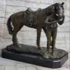 EUROPEAN BRONZE Art Deco Female Woman Jockey with her Horse Bronze Sculpture Hand Made Decorative Gift Handmade view 1
