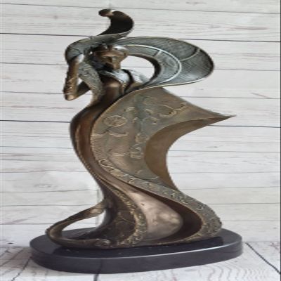 EUROPEAN BRONZE Original Theatre Actress Bronze Statue Dancer Jazz Singer Art Deco Sculpture NR Decorative Gift Handmade