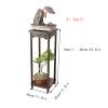 Bonsai Pedestal Wooden Vase Base Plant Display Stand Flower Shelf Chinese Style Indoor Floor-standing Wooden Flower Pot Rack Antique Living Room Flower Shelf Vase Pedestal Stands ( Color : Brass ) view 2