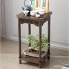 Bonsai Pedestal Wooden Vase Base Plant Display Stand Flower Shelf Chinese Style Indoor Floor-standing Wooden Flower Pot Rack Antique Living Room Flower Shelf Vase Pedestal Stands ( Color : Brass ) view 3