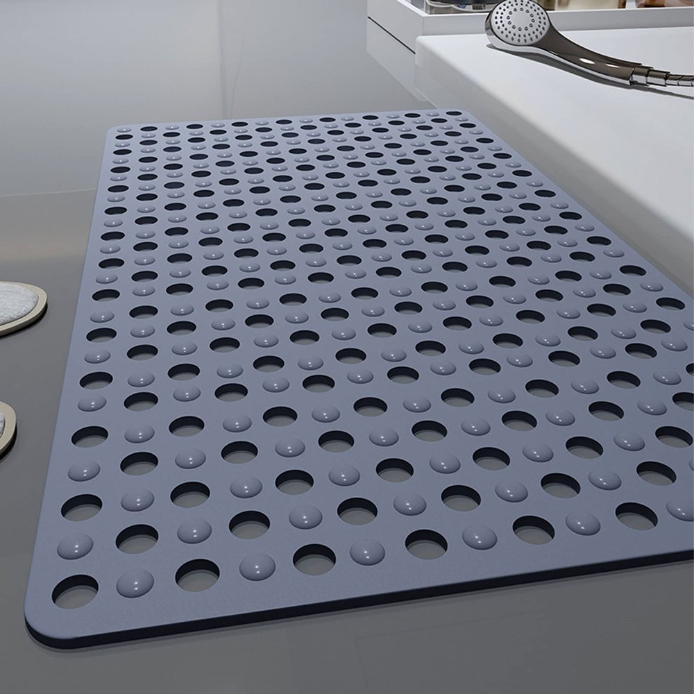 HUHJYUGE Shower Mat Non Slip Washable 22x34in, Bath Mat Rectangle Dirt Resistant Easy to Clean, Bath Tub Mat with Suction Cups &Drain Holes, for Tub Bathroom, Rain Showers
