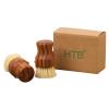 Teak Dish Scrub Brush 2PCS by HTB, Good Grip Small Wooden Dish Brush with Teak Handle & Sisal Bristles for Kitchen, Wood Cleaning Scrubbers Set for Washing Pan/Pot/Vegetable/Fruit view 1