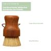 Teak Dish Scrub Brush 2PCS by HTB, Good Grip Small Wooden Dish Brush with Teak Handle & Sisal Bristles for Kitchen, Wood Cleaning Scrubbers Set for Washing Pan/Pot/Vegetable/Fruit view 3